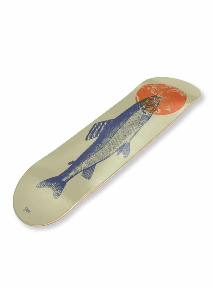 Planche de skateboard / skate art "Thymallus" représentant un poisson (ombre commun)