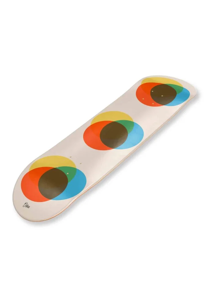 Planche de skateboard / skate art "Circles" représentant des cercles concentriques