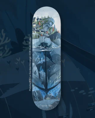 Planche De Skate Peinte à La Main - Œuvre D'art Unique - Décoration Murale Originale 20 Cm